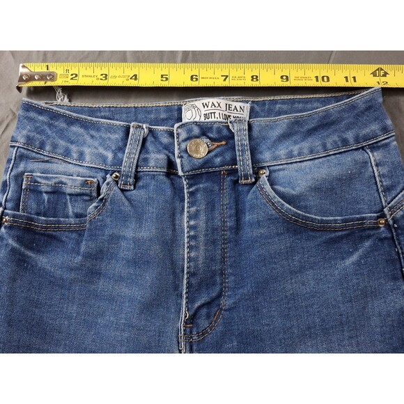 WAX JEANS "BUTT I LOVE YOU" 3/26 BLUE WOMENS JEANS DARK BLUE LIGHT WASH - Picture 14 of 15
